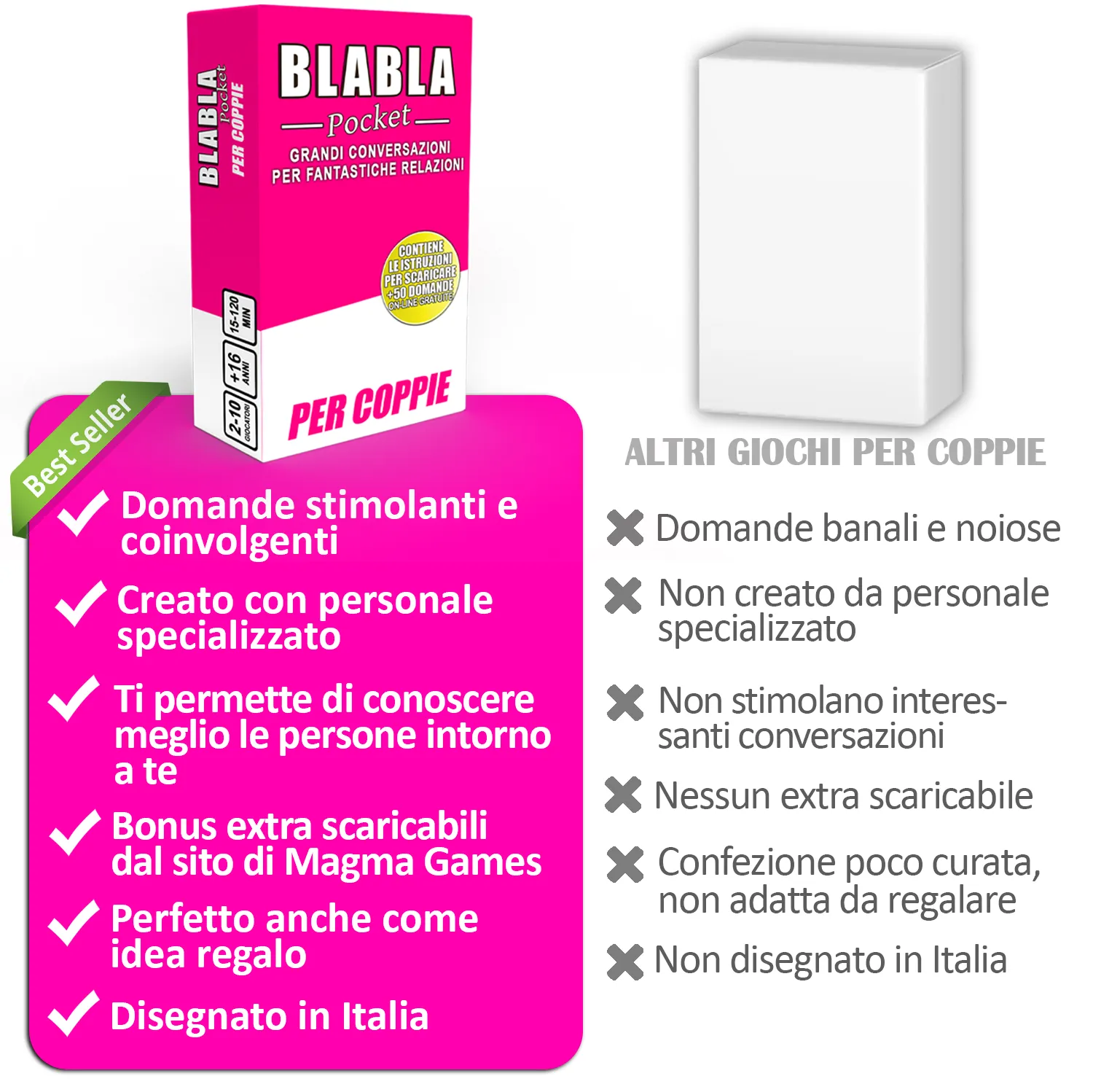 Magma Games BlaBla Pocket Per Coppie gioco carte 100 carte conversazione
