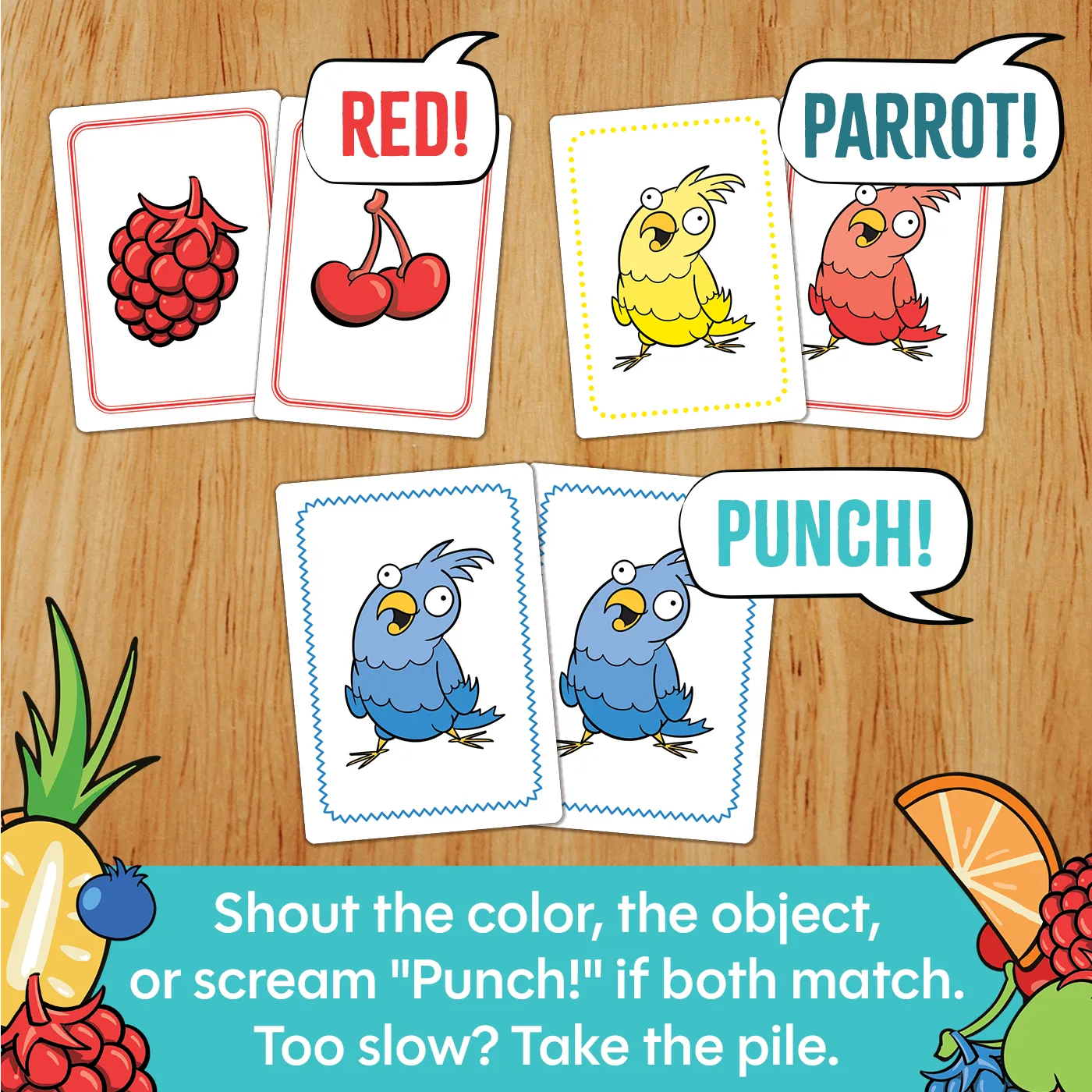 Exploding Kittens Berry Cherry Parrot Punch gioco carte veloce