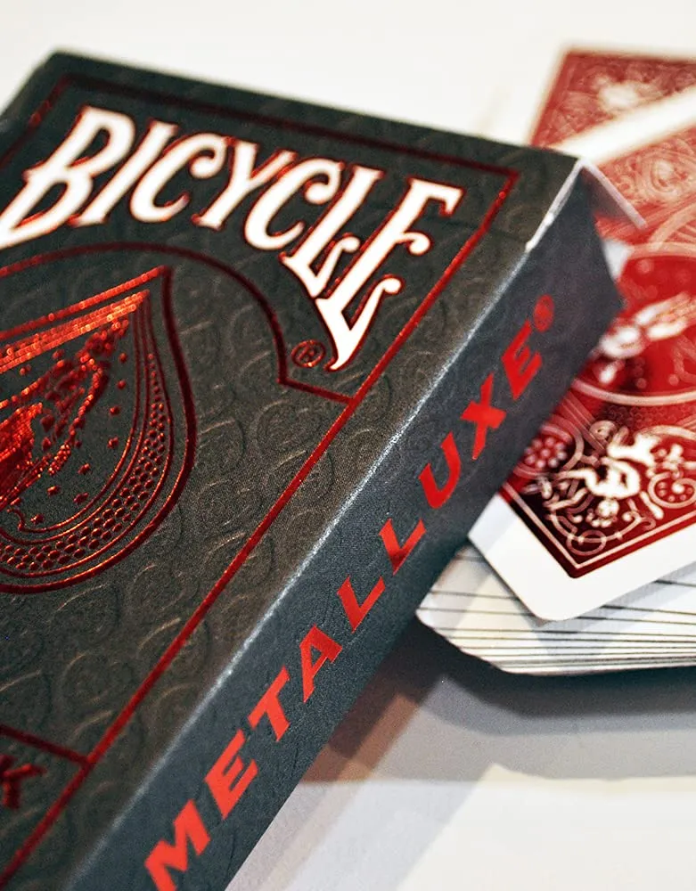 Bicycle Metalluxe Crimson Rider mazzo carte poker rosso