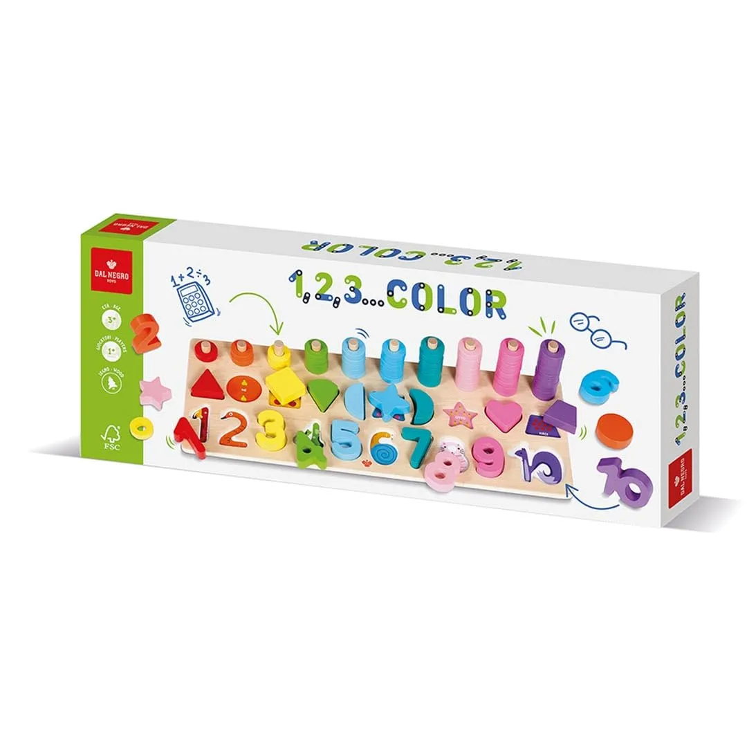 Dal Negro 1 2 3 Color gioco educativo legno numeri colori