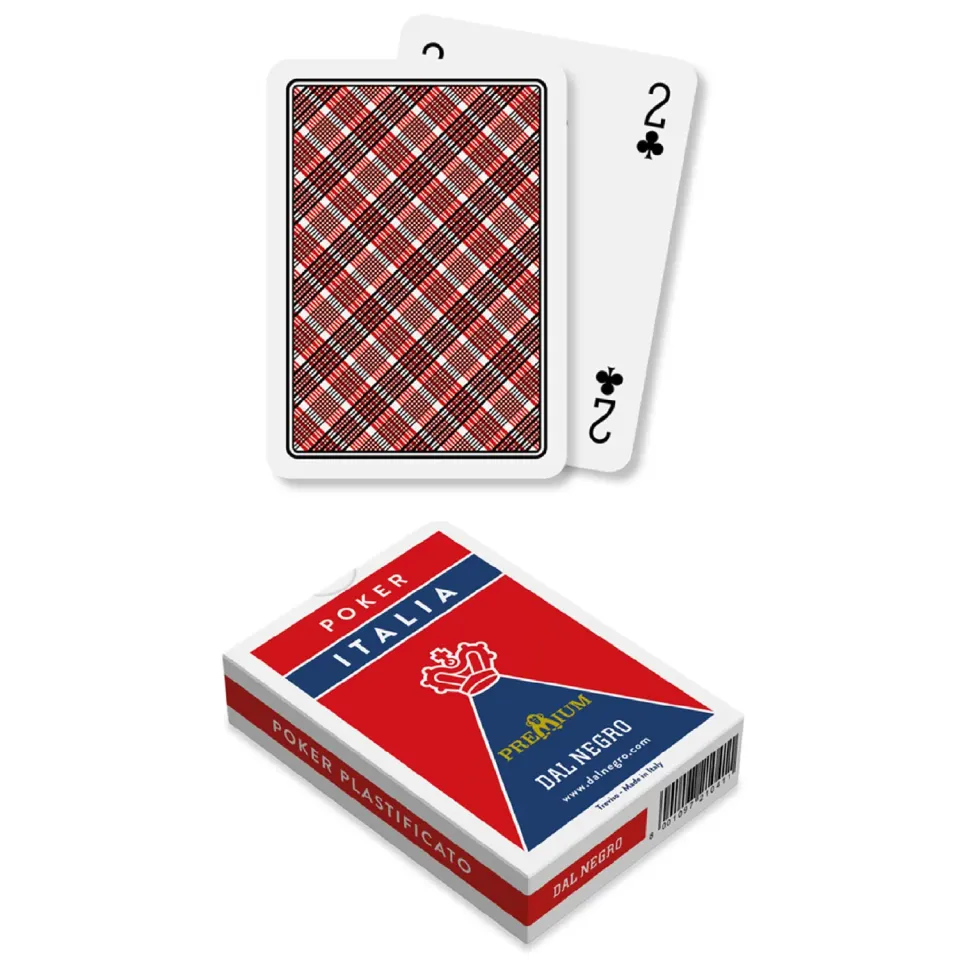 Dal Negro Poker Italia carte poker 55 carte rosso 63x88 mm