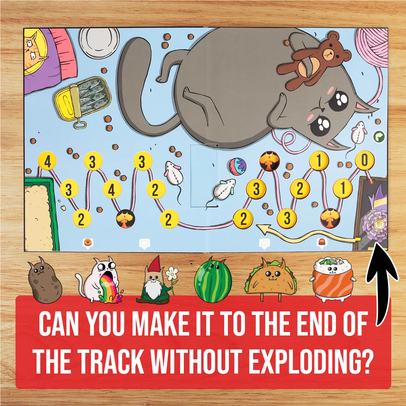 Exploding Kittens The Board Game gioco da tavolo plancia doppia