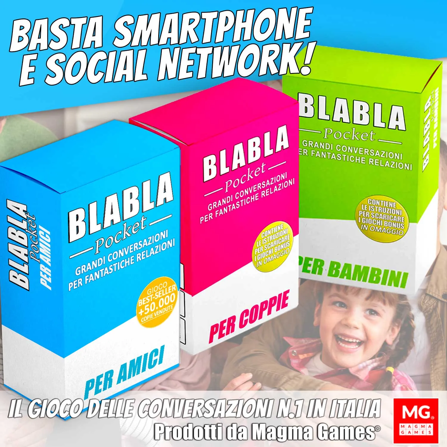 Magma Games BlaBla Pocket Per Amici gioco carte 100 carte conversazione