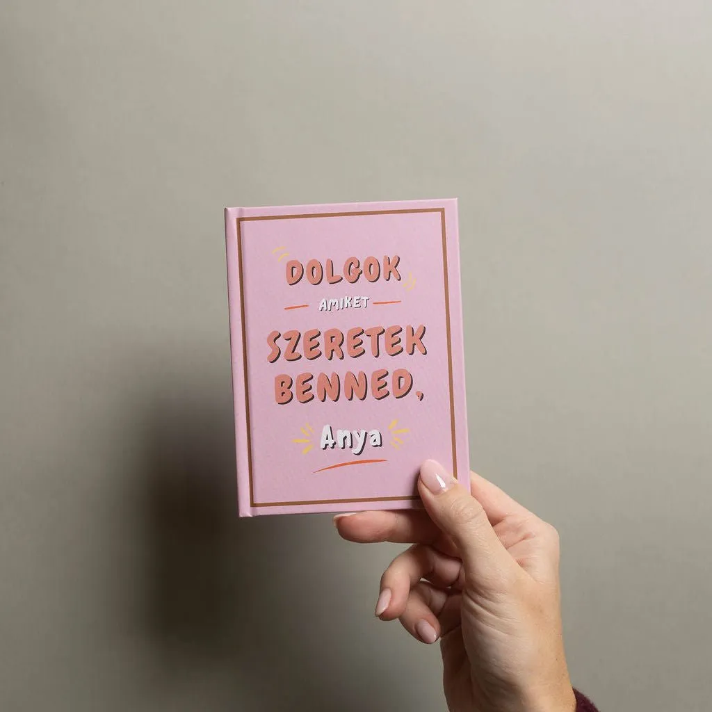 körvonal Cose che Amo di Mamma libro regalo da compilare 30 pp