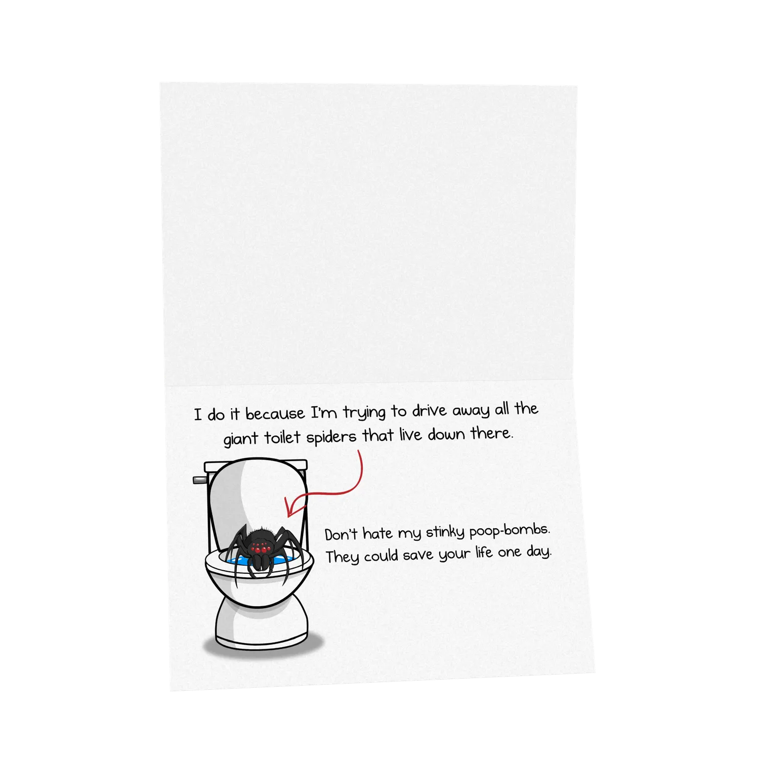 Exploding Kittens Toilet Spider biglietto auguri singolo NSFW