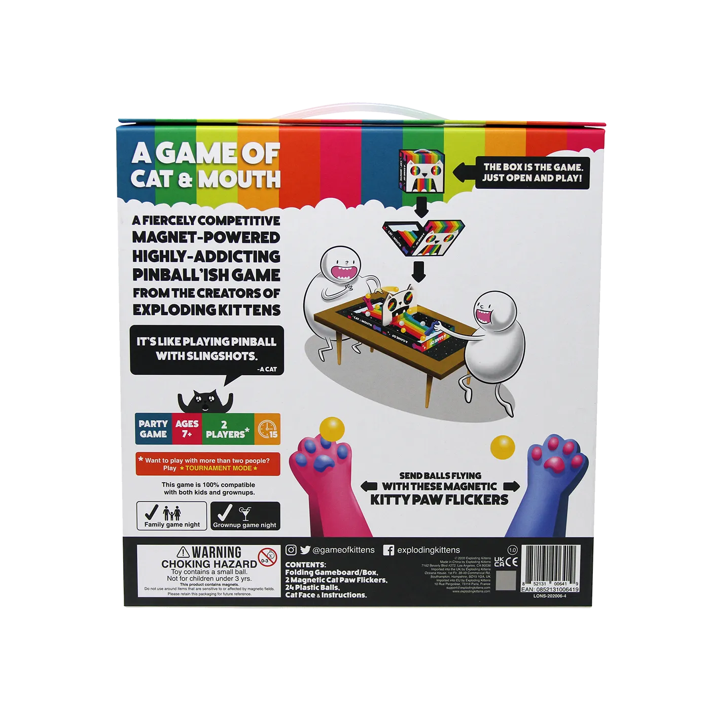 Exploding Kittens Cat & Mouth gioco tavolo 2 giocatori magnetico
